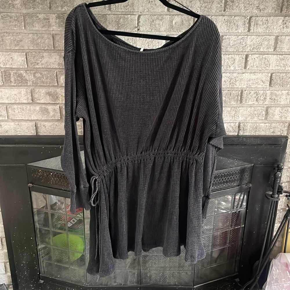 NWOT Free People Josie Waffle Knit Asymmetrical Dress - Picture 5 of 9